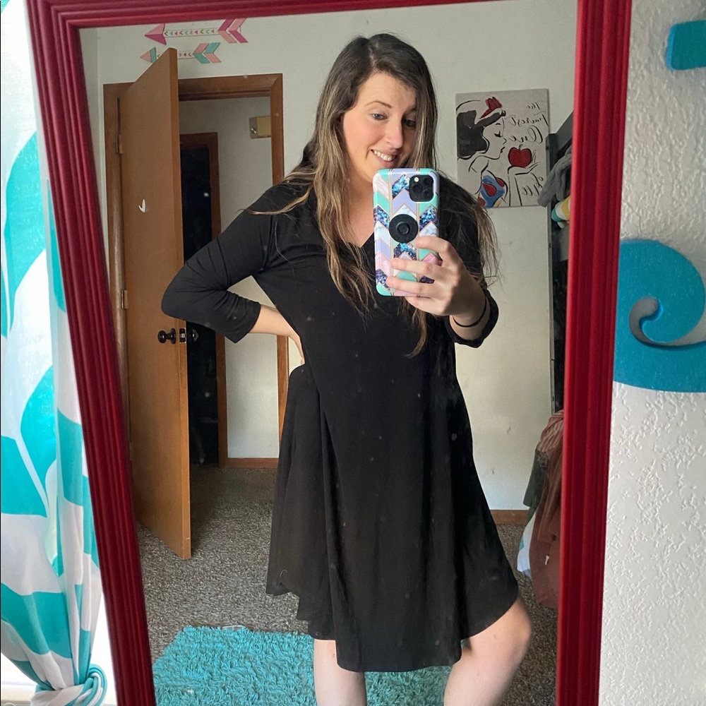 Black Quarter Sleeve Dress